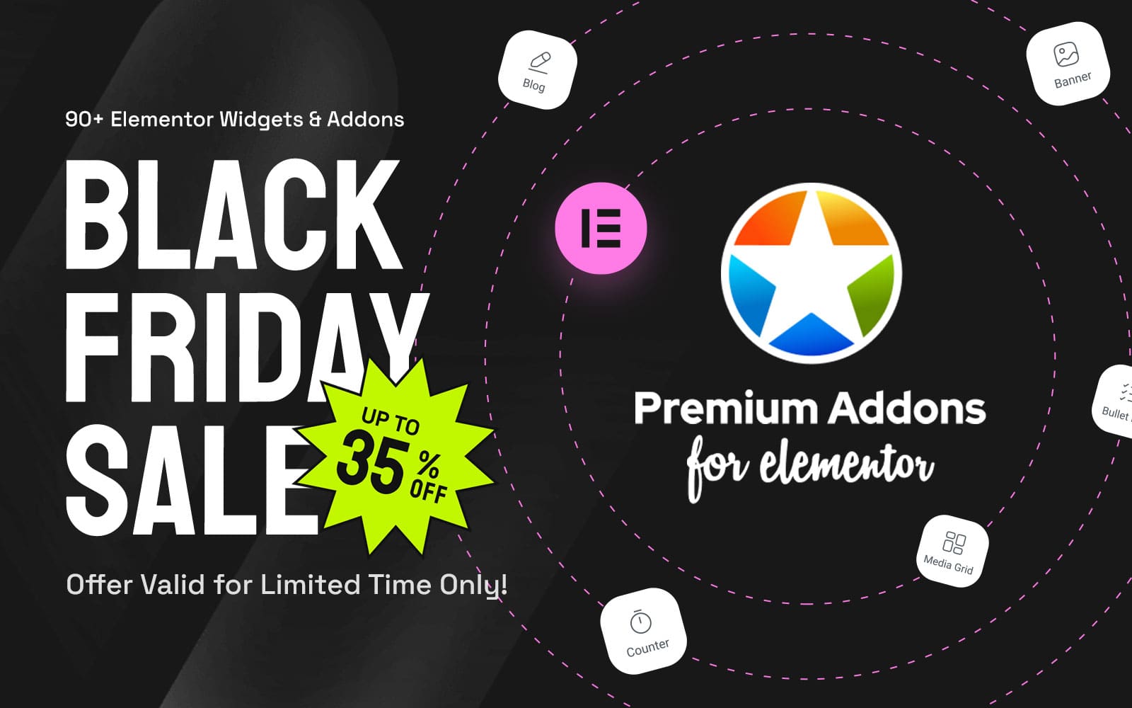 LeapWorx's tweet card. Black Friday Sale 2025 is LIVE! Unlock 580+ Elementor templates & 90+ widgets with Premium Addons Pro. Save up to $105. Grab your discount now!