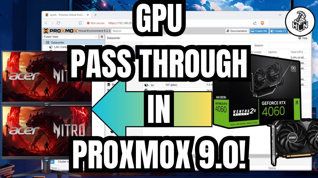homelabnetworks's tweet card. How To Passthrough a GPU On Your Proxmox 9 Server - Full Step By Step...