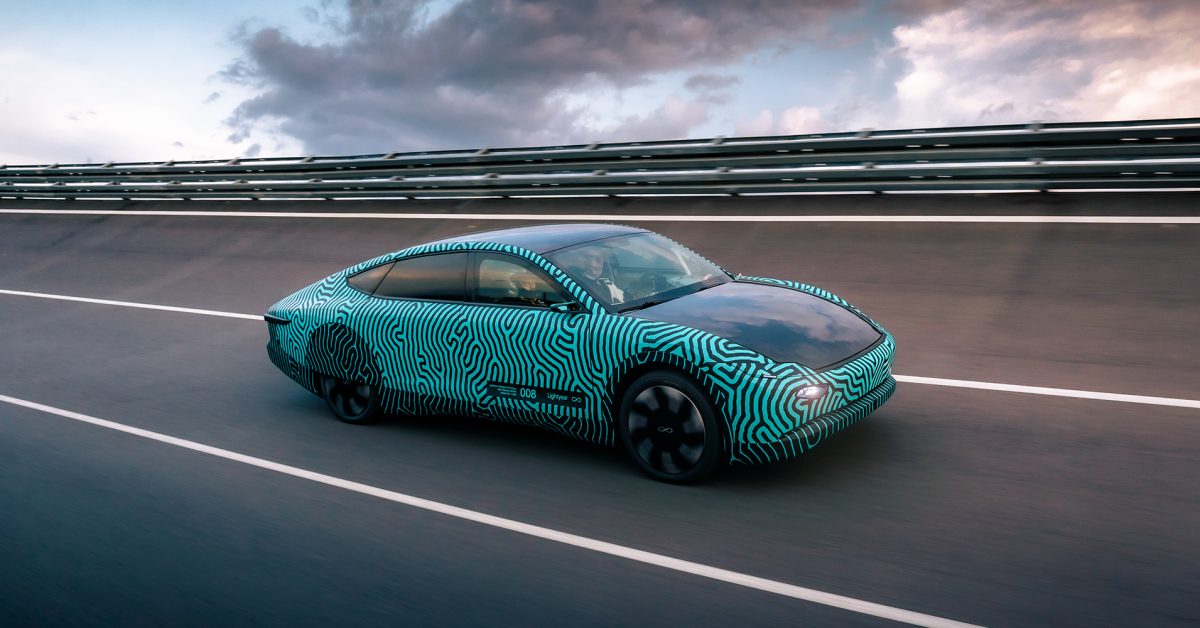 lightyear_solar's tweet card. A prototype of the Lightyear One solar electric vehicle (SEV) has recently delivered tremendous range, all packed into a 60 kWh battery pack.