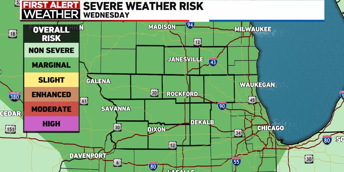 WIFR_FirstAlert's tweet card. Heat and humidity increases, with storm chances by the weekend