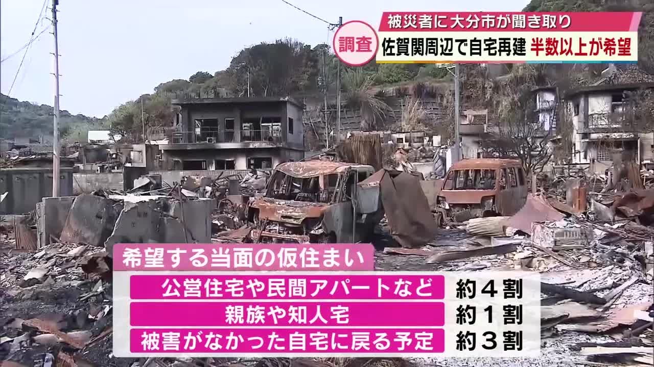Kobebay30th's tweet card. 大分市大規模火災　約6割が佐賀関周辺で自宅の再建希望　市が被災者に聞き取り