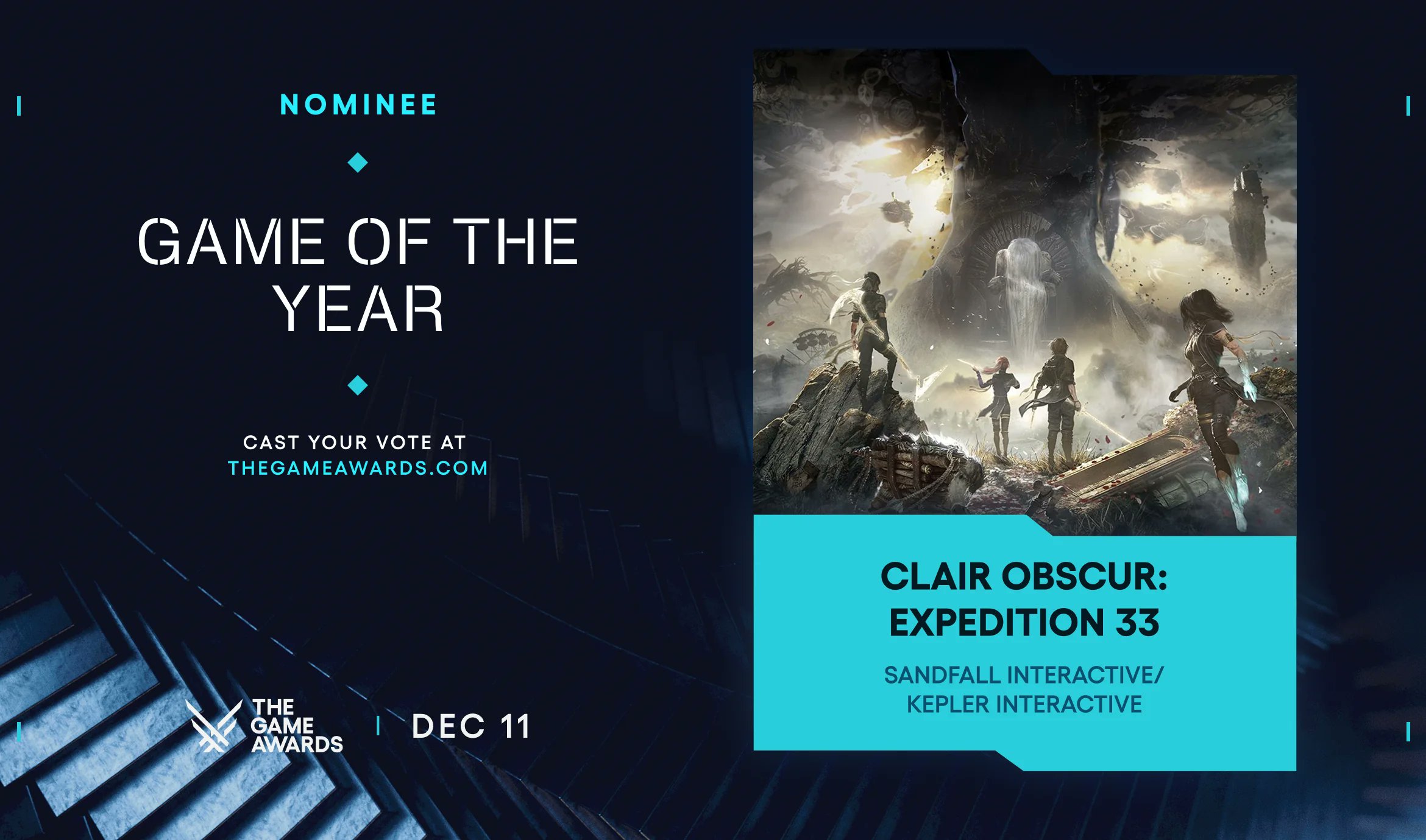 Chris_DT_author's tweet card. I just cast my VOTE for CLAIR OBSCUR: EXPEDITION 33! Who will you vote for? #TheGameAwards @TheGameAwards