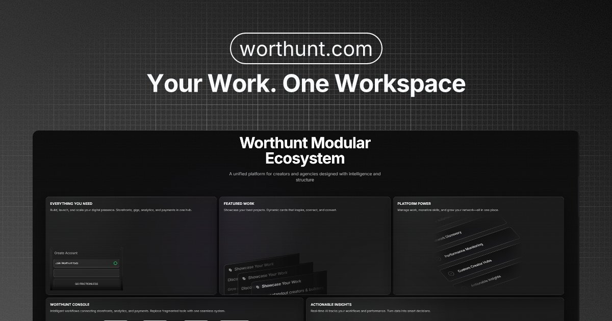 AbhijeetWH's tweet card. A unified modular workspace for creators, freelancers, and agencies — build, earn, and scale with intelligence.