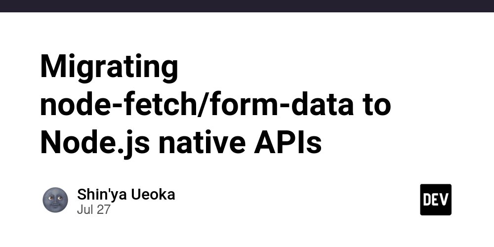 prod42net's tweet card. The release of Node v16.15.0 and v17.5.0 brought in the Fetch API and FormData. Before that, the...