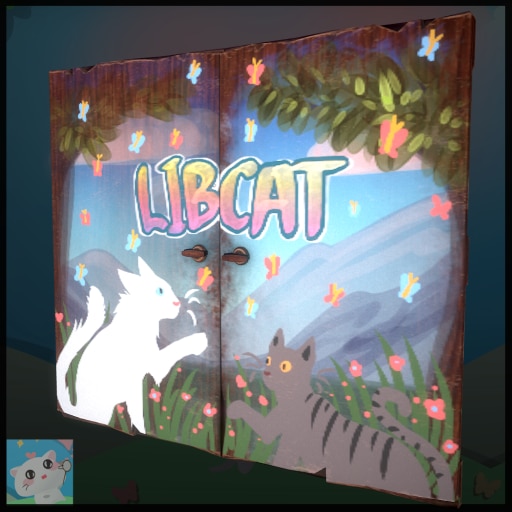 LibCat1's tweet card. Steam Workshop::Lib Cat Wooden Double Door [Glow]