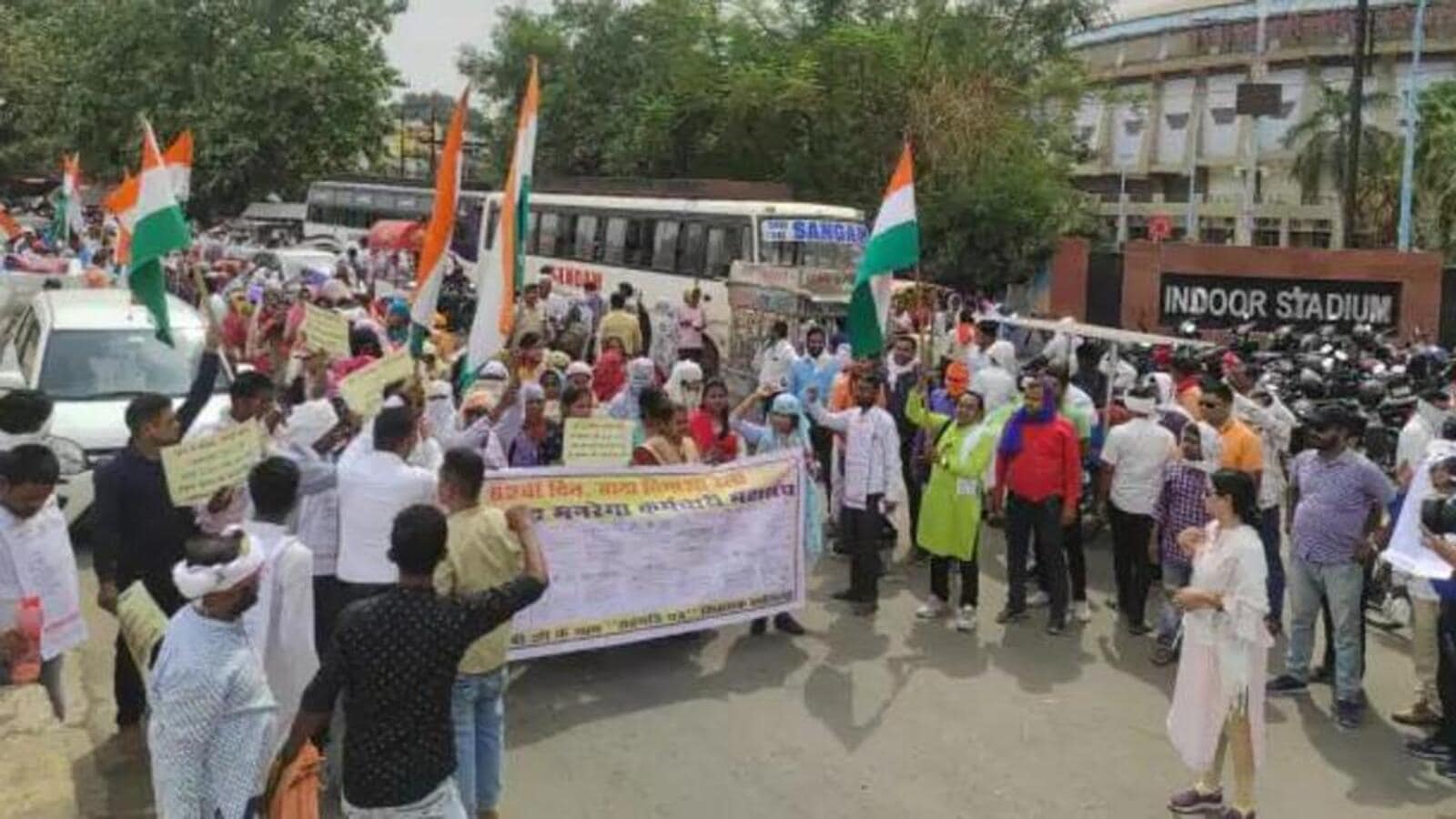 htTweets's tweet card. The mass resignation of MGNREGA employees comes after 21 assistant project officers under the scheme were terminated from service on Friday.