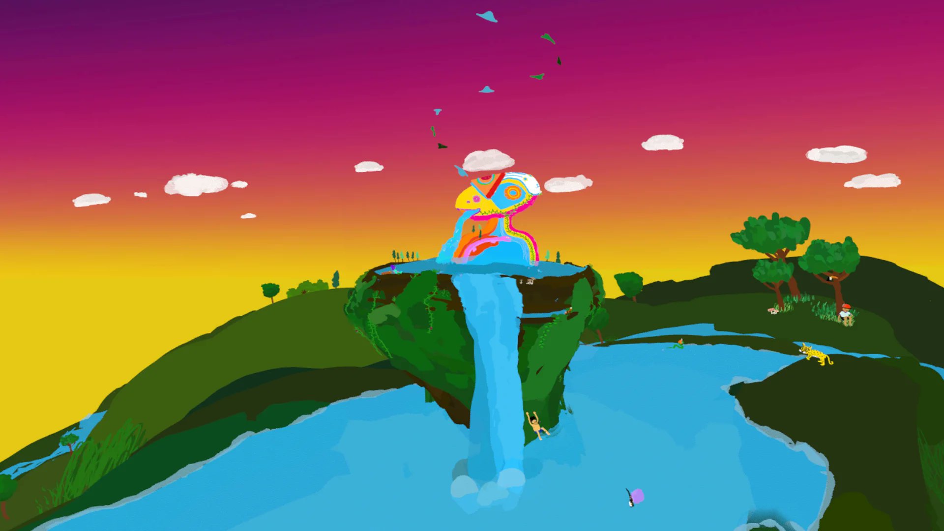 technicusone's tweet card. Yellowhead's Island VR painting with Quill