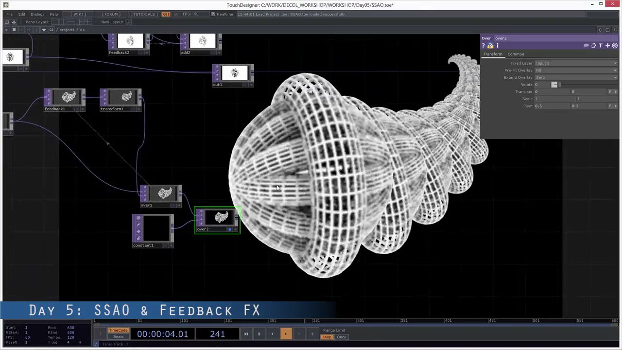 technicusone's tweet card. TouchDesigner Workshop Reel
