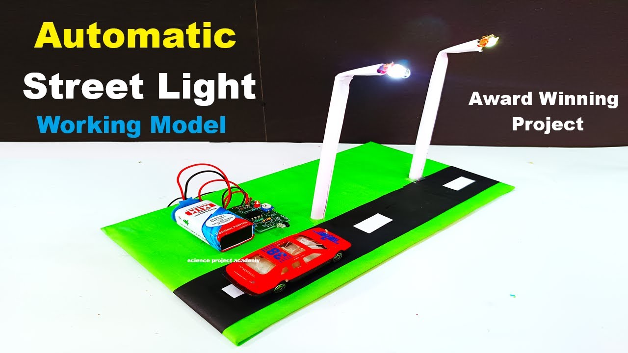 howtofunda's tweet card. automatic street light working model for science project exhibition -...