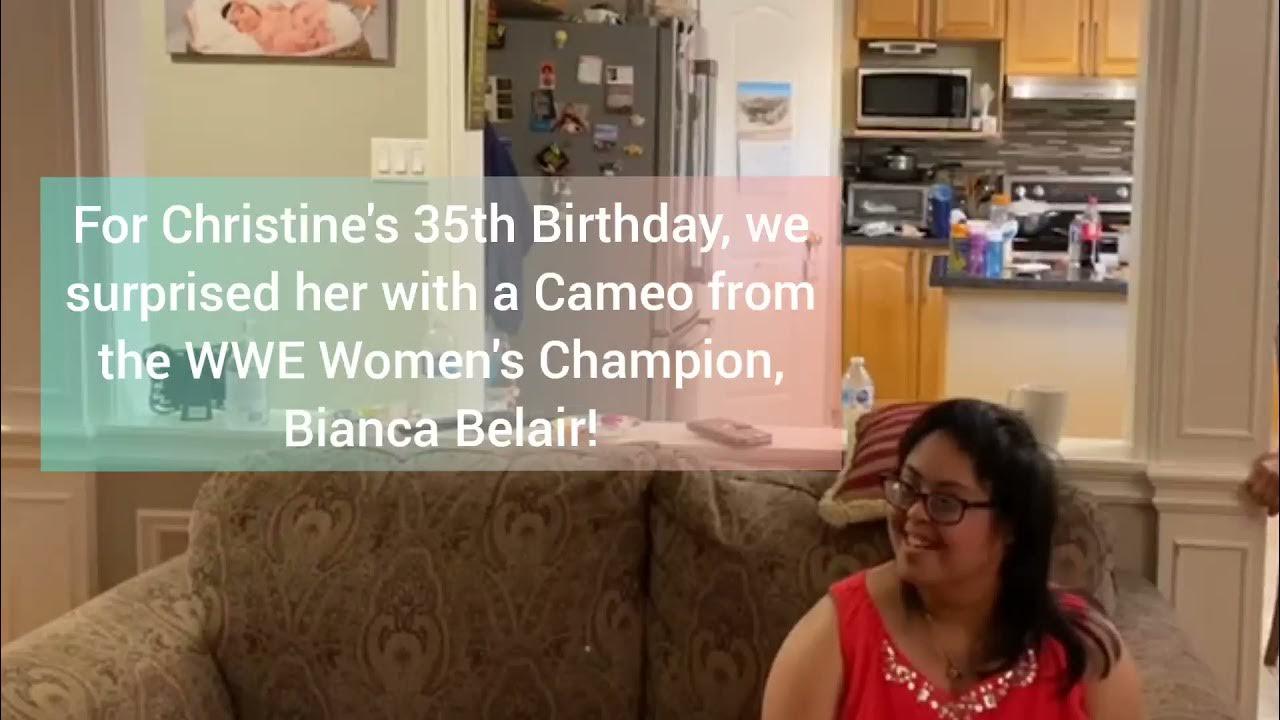 gs2weets's tweet card. Happy 35th Christine from Bianca Belair