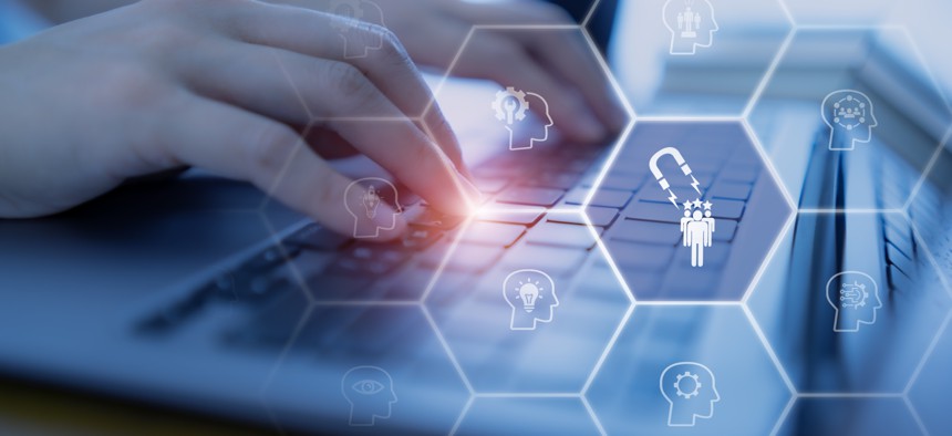 TechTalentProj's tweet card. The federal government has hired more than 200 technologists through the national artificial intelligence talent surge, which is one part of President Biden’s AI executive order.