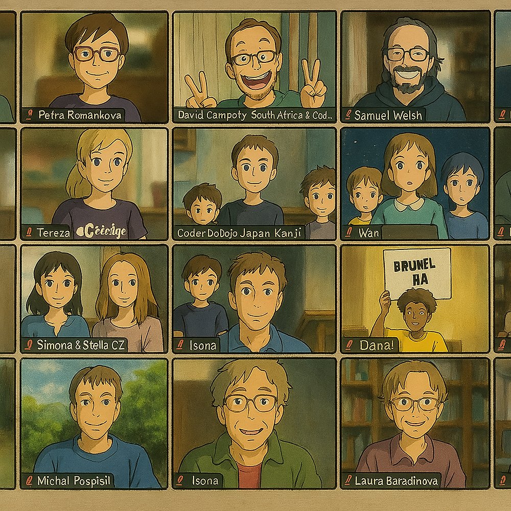 CoderDojoToyama's tweet card. 49回目の開催報告です！4月のはじめに海外のCoderDojoの子たちとのオンライン交流会を実施しました。初めはシャイな感じなのは、どの国の子どもたちも結構同じですね。英語でのやり取りなので、お互いに第二言語だと、よけいにそうなるのかもしれません。自分の好きなものについて話しはじめると少しずつ口を開いてくれて、どんどん話をしてくれるようになります。もっと気軽にこういう機会を増やせたらよいなと...