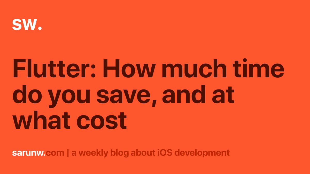 sarunw's tweet card. The idea that you can use one codebase for multiple platforms and cut development time by half is tempting, but what do you trade for this time saved?