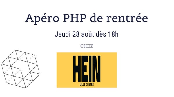 afup_hdf's tweet card. L'AFUP Haut de France organise un **Apéro PHP** le 28 août au Hein dès 18h, à 2 pas de la gare Lille Flandres. Ce mois-ci, on vous propose un format légèrement différent,