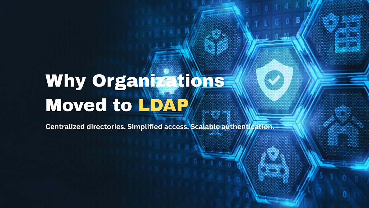 JazimAbbas's tweet card. How enterprises evolved from homegrown identity systems to centralized LDAP directories.