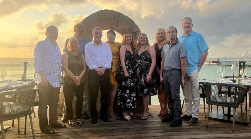 jimfarrellpr's tweet card. L- R: Martin Uy, Charlie Hale, Robin Machaj, Mike Bilbo, Angela Perez, Jill Westberg, Nicole Miceli, Nancy Mathena, Paul Miceli, Matt Leake SCHAUMBURG,