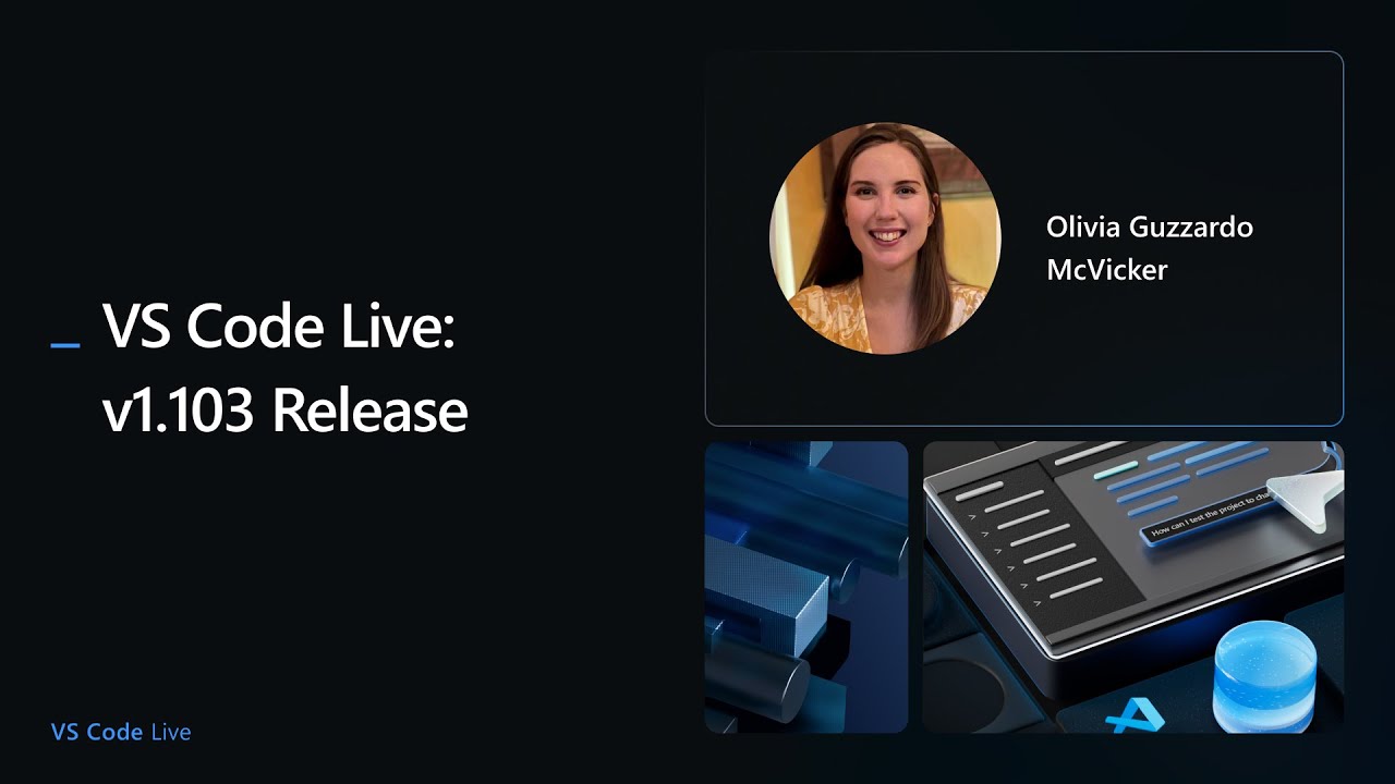 code's tweet card. VS Code Live - v1.103 Release 🎉