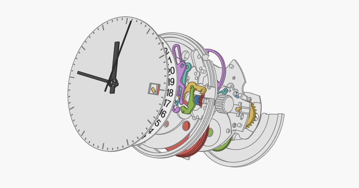kerimswift's tweet card. Interactive article explaining how a mechanical watch works.