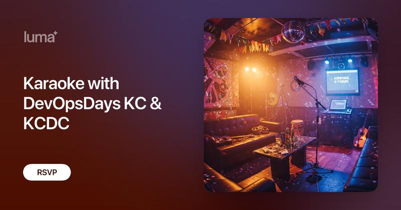 devopsdayskc's tweet card. Get ready to unleash your inner rockstar at the most epic karaoke night Kansas City has ever seen! DevOpsDays KC and KCDC are teaming up to bring you a night…