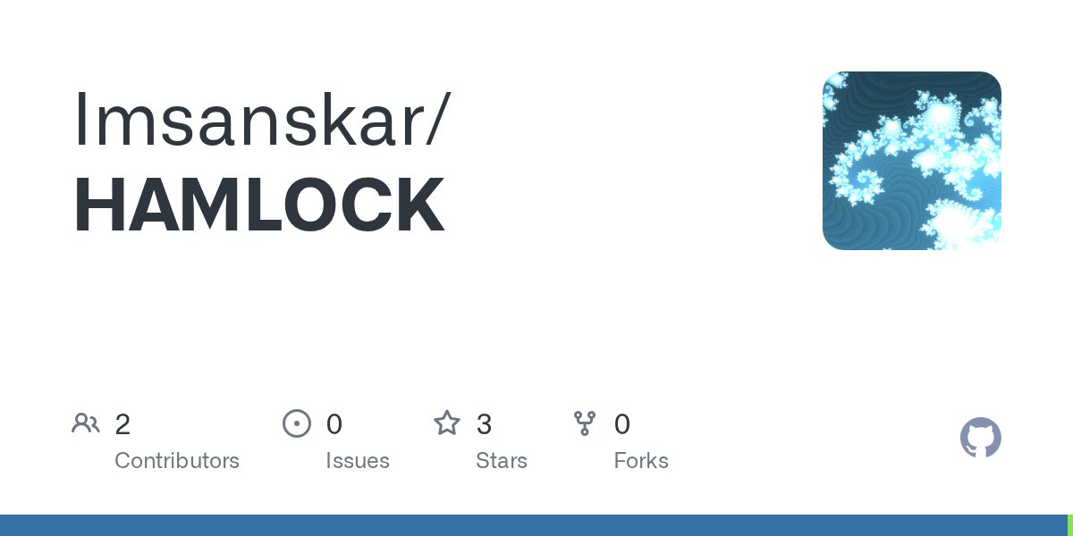 akaclandestine's tweet card. Contribute to Imsanskar/HAMLOCK development by creating an account on GitHub.
