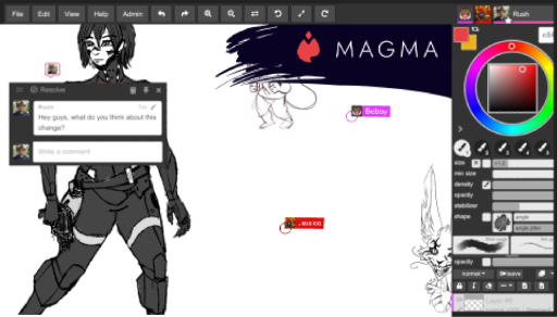 HelluvaDraw's tweet card. Create on a shared canvas in real time. Magma is a drawing platform for artists and teams to sketch, collaborate, and grow together.