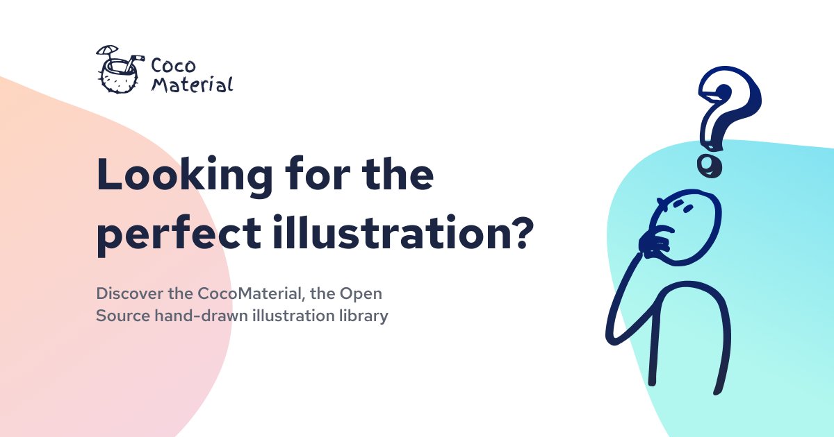lisdtechtips's tweet card. CocoMaterial is an Open Source hand-drawn illustration library