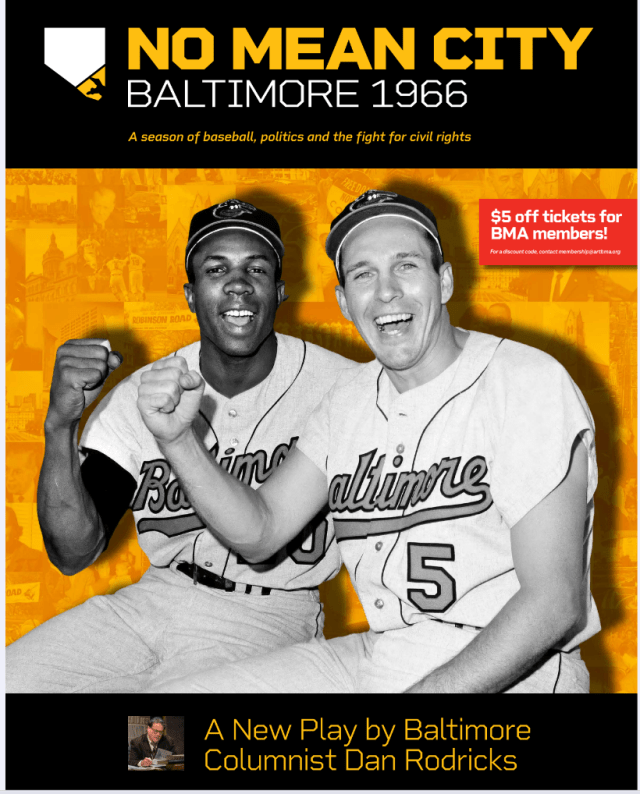 DanRodricks's tweet card. The run of my next play, “No Mean City: Baltimore 1966,” will include a free student matinee on Wednesday, March 11 at noon. Seating in the Meyerhoff Theater of the Baltimore Museum of …