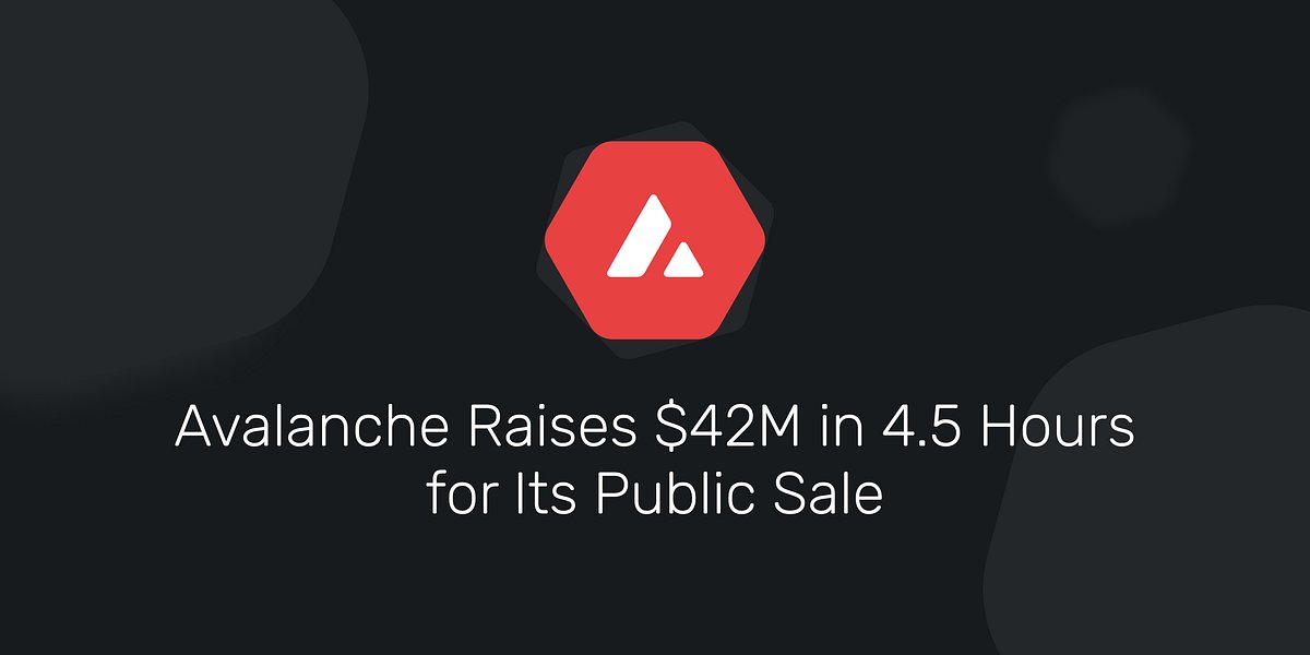 avax's tweet card. The public sale for the Avalanche token is complete.
