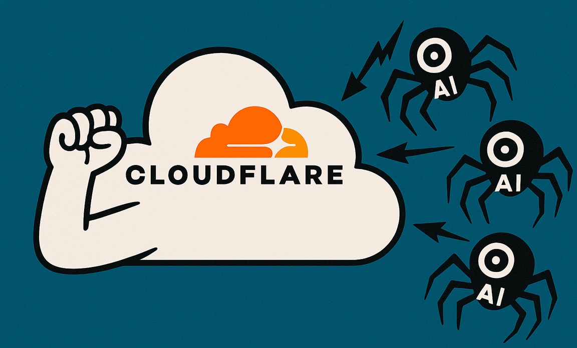 TecnoHammer's tweet card. Cloudflare ha decidido que bloqueará por defecto todos los crawlers (rastreadores) web por IA de todos sus clientes.