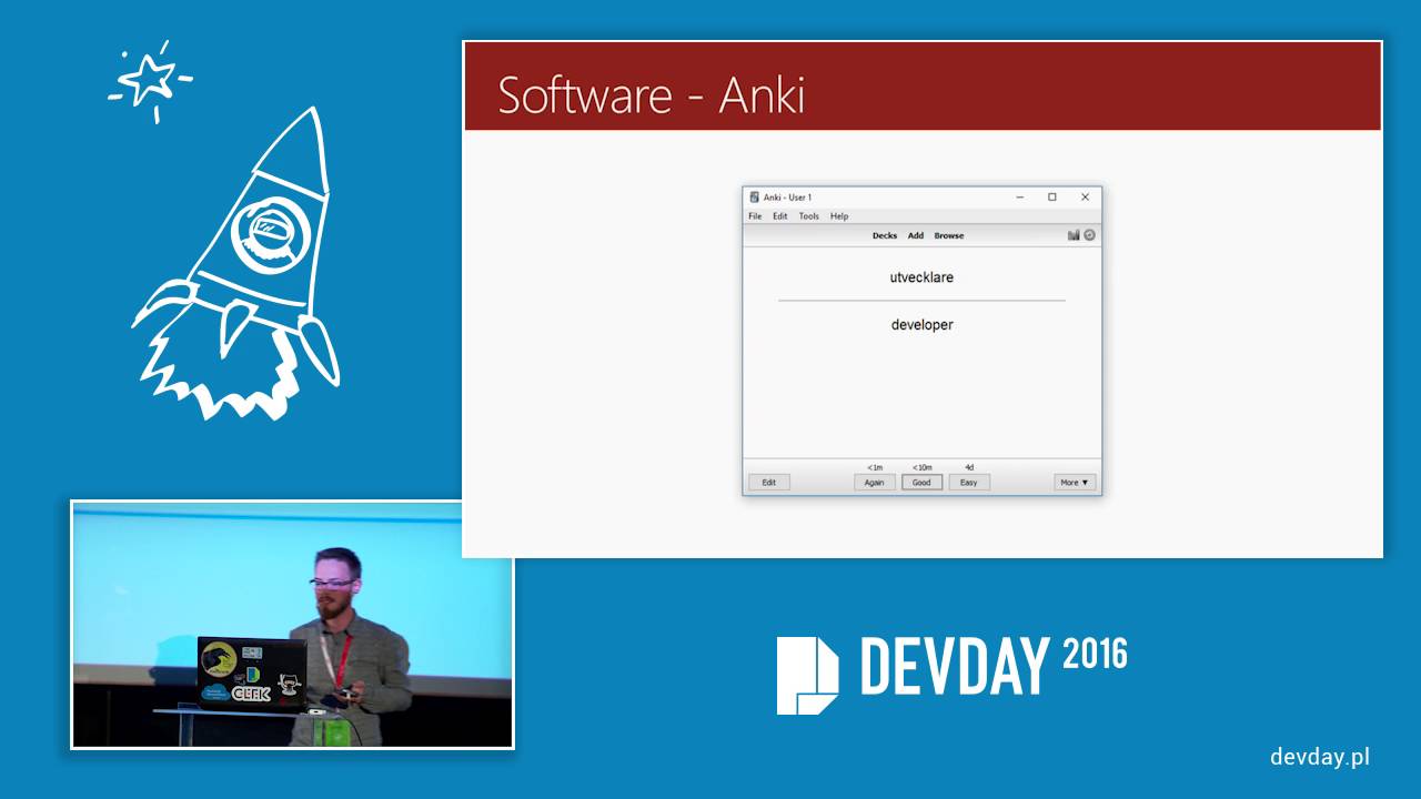 DanielGaszewski's tweet card. Daniel Gaszewski - Spaced repetition algorithm (lightning talk)