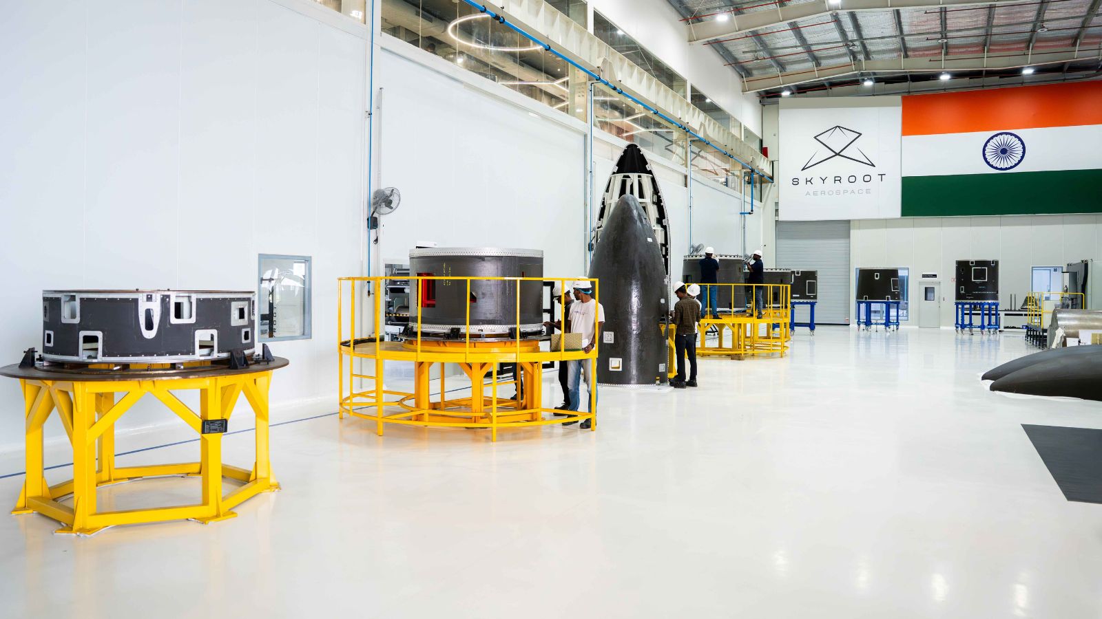 ExpressTechie's tweet card. Vikram-I rocket has undergone successful trials, including Kalam-1200 proof-pressure testing and payload-fairing separation, demonstrating its readiness.