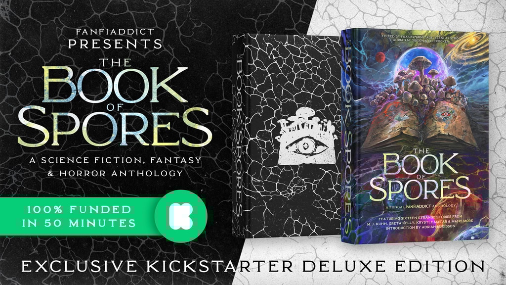 SFFAddictsPod's tweet card. Across dimensions, it creeps and consumes. A fungal anthology of fantasy, sci-fi and horror short fiction that will colonize your mind.