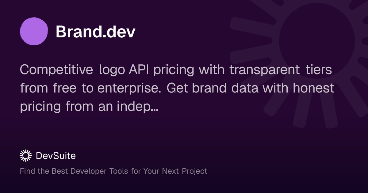 devsuiteco's tweet card. Competitive logo API pricing with transparent tiers from free to enterprise. Get brand data with honest pricing from an independent team.