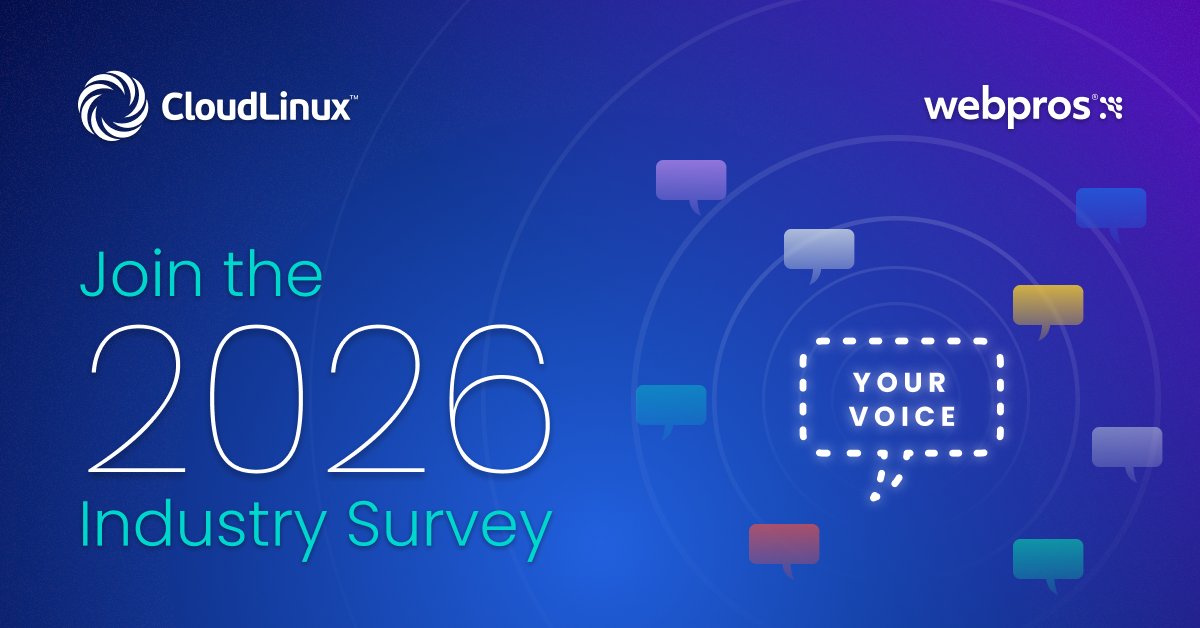CloudLinuxOS's tweet card. By taking just a few minutes to complete our survey, you’ll be part of research that’s read across the hosting world. You will help us highlight the challenges, uncover the opportunities, and shape...