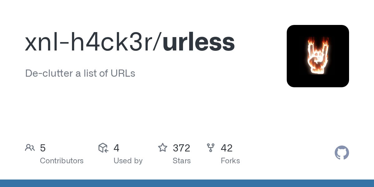 xnl_h4ck3r's tweet card. De-clutter a list of URLs. Contribute to xnl-h4ck3r/urless development by creating an account on GitHub.
