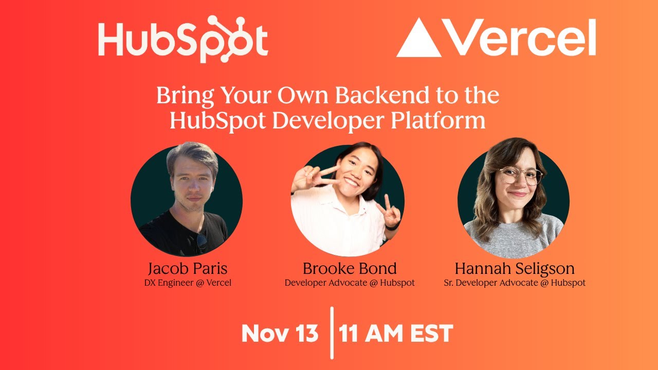 TechWithHannah's tweet card. Bring Your Own Backend to the HubSpot Developer Platform