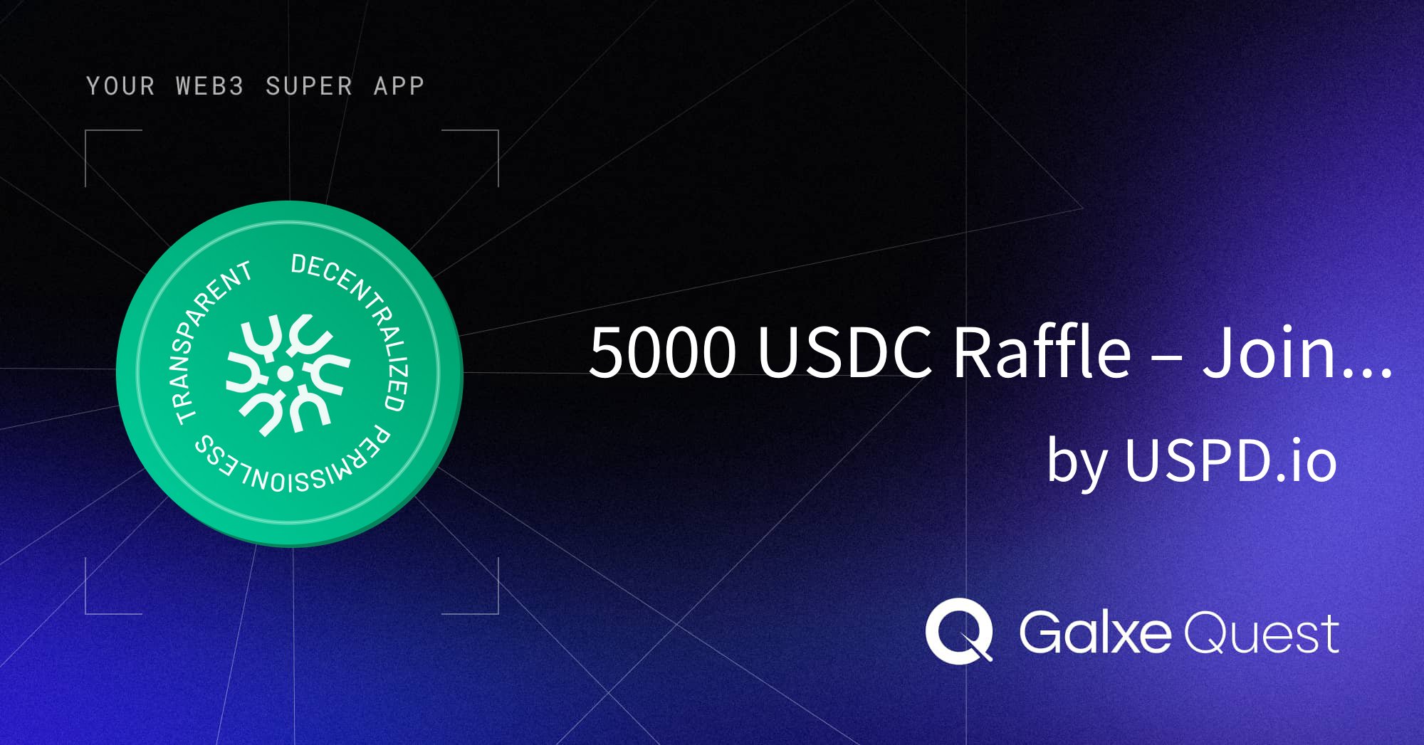 USPD_io's tweet card. Join 5000 USDC Raffle – Join the Decentralized Nation & Unlock 1% DAILY Yield by USPD.io on Galxe. Collect NFT and OAT badges to enhance your web3 presence and reputation.