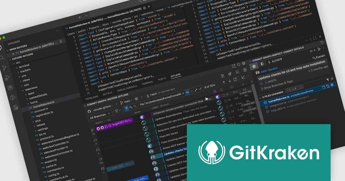 ComponentSource's tweet card. GitLens for VS Code V17.7 quickly reveals precise file evolution with a focused commit graph, improving reviews, and historical insight.