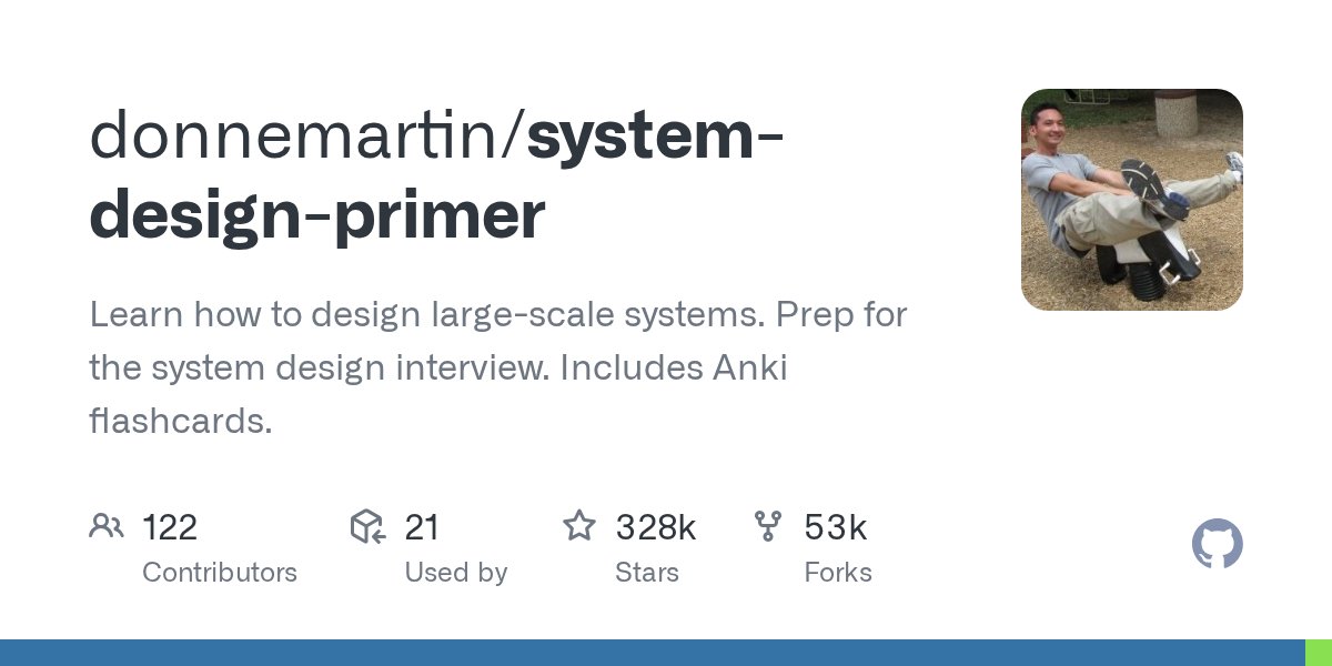 itsalexzajac's tweet card. Learn how to design large-scale systems. Prep for the system design interview. Includes Anki flashcards. - donnemartin/system-design-primer