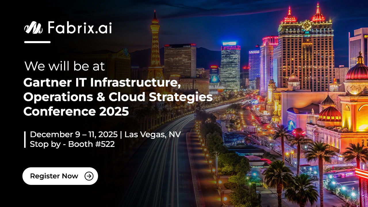 TheFabrixAI's tweet card. Stop by booth #522 | December 9 – 11, 2025 | Las Vegas, NV