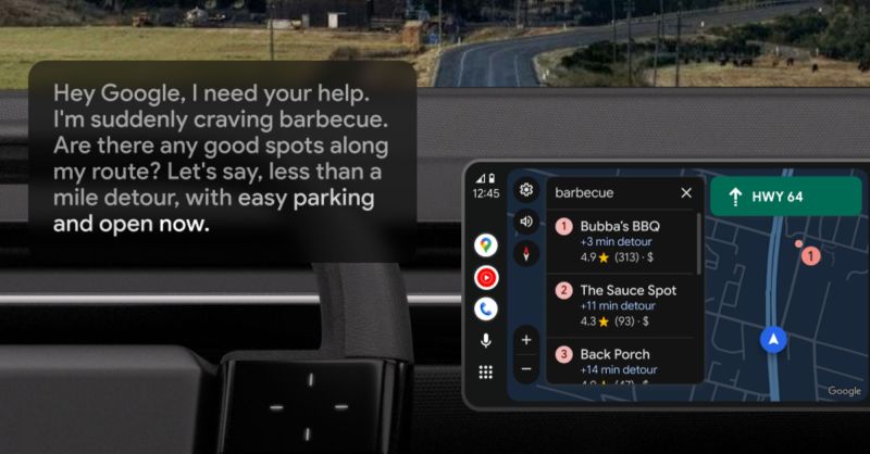DigitalTrends's tweet card. Android Auto is getting smarter with Gemini, letting you talk naturally to find stops, answer messages and create playlists without touching your phone. The update replaces Google Assistant and...