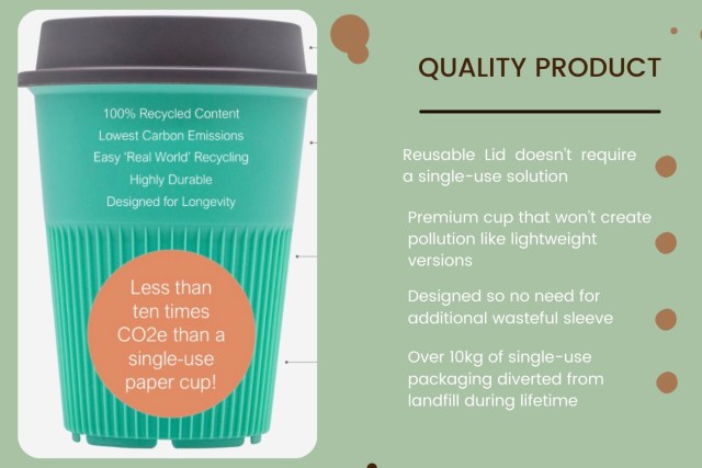 EcoCommunities_'s tweet card. Sadly 94% of us are still not actively engaging with reusables. We leave the house, keys 🔑 – tick, phone 📱 – tick, cards 💳- tick… Reusable cup… ❌ The direct ownership model has had limi…