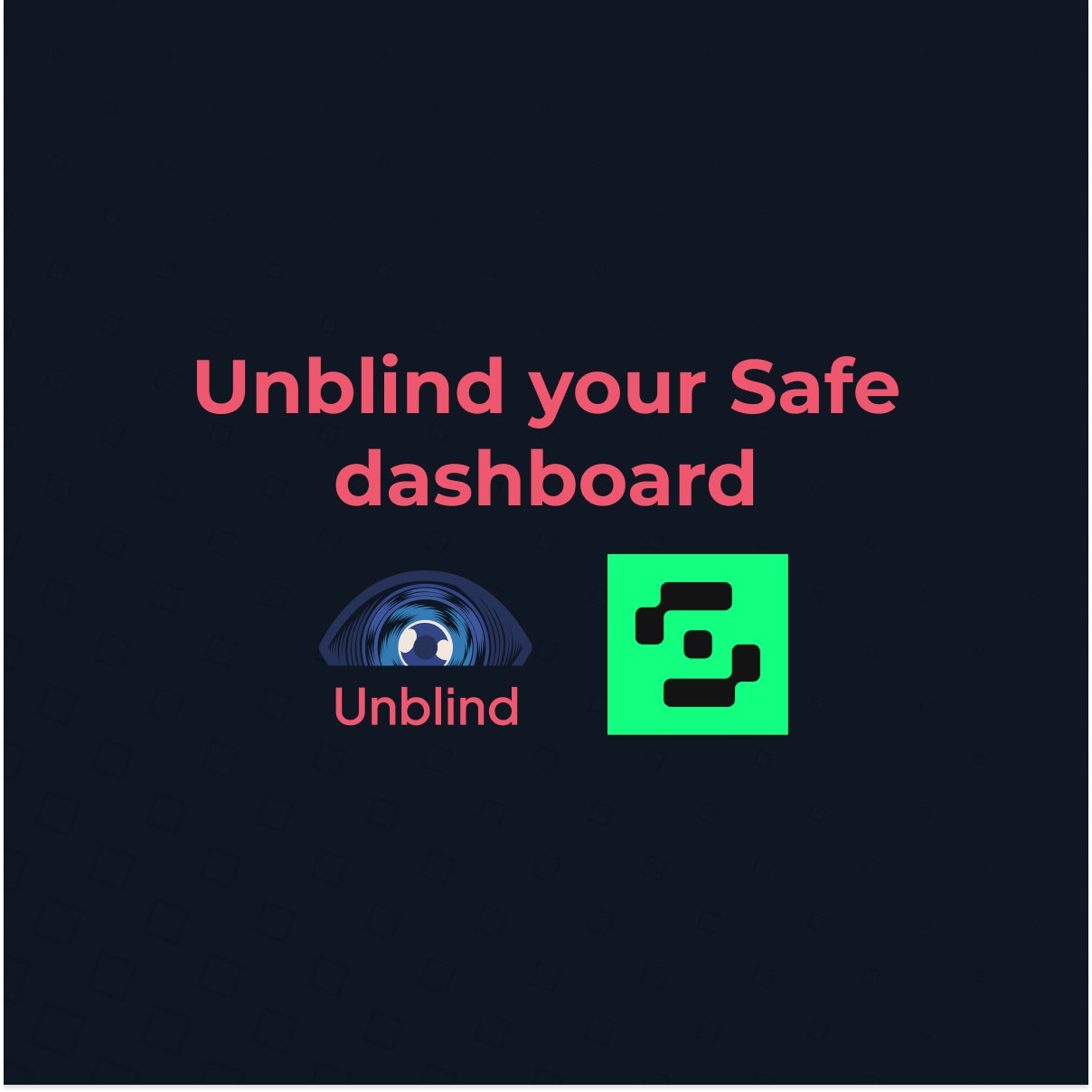 realgmhacker's tweet card. We're launching the Unblind Safe Dashboard, a simple utility to verify your pending Safe transactions. It uses Unblind API to translate cryptic data into plain English, ensuring you never have to...