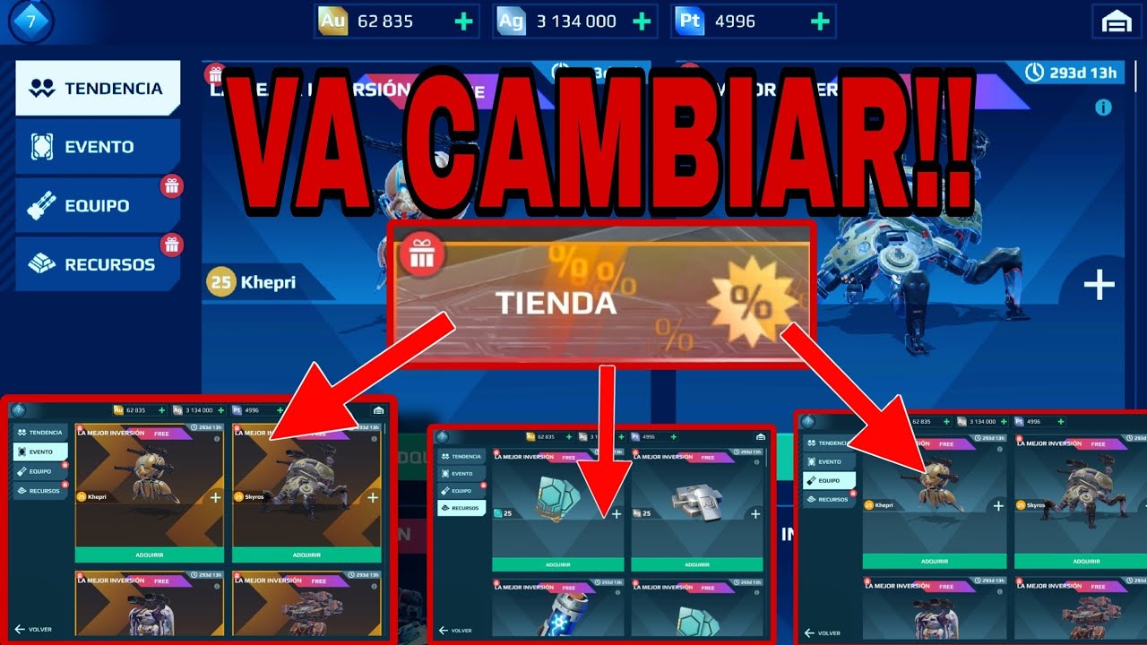 Turb0commander's tweet card. NUEVO CAMBIO PARA LA TIENDA DEL JUEGO DE WAR ROBOTS‼️Bueno✅️ o...