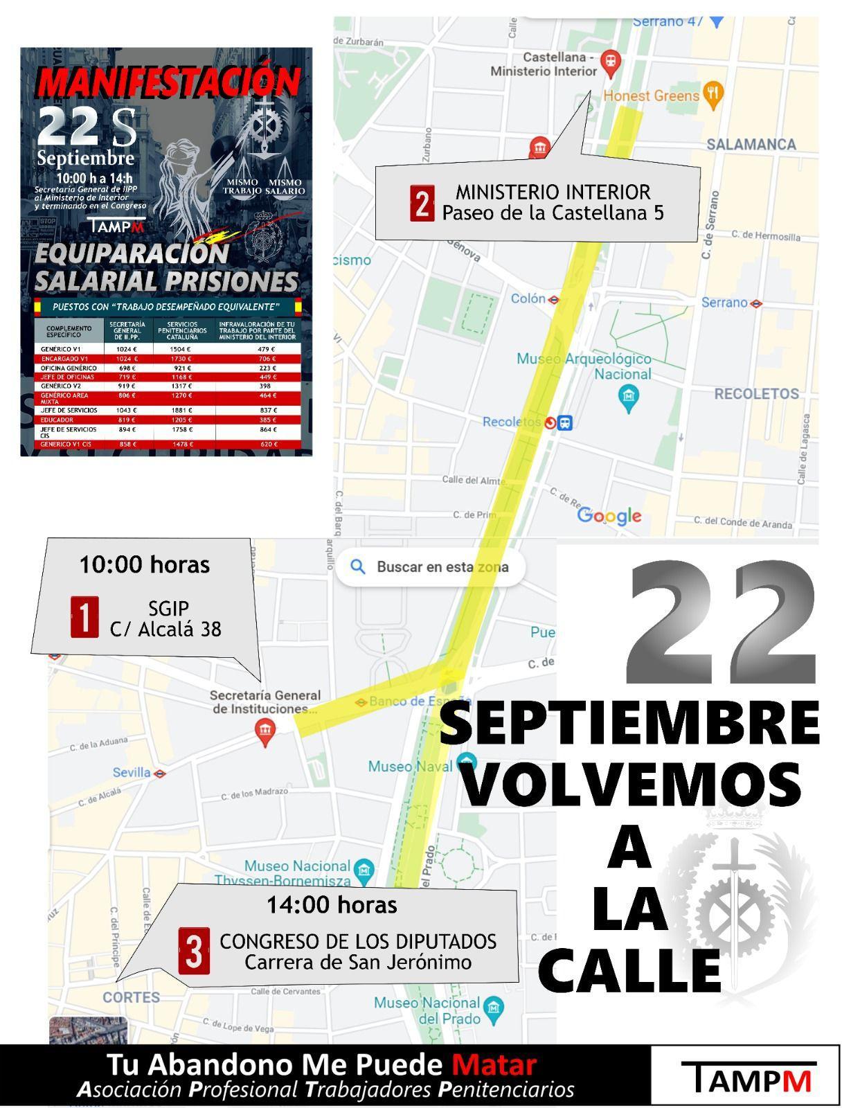 APoliciah50's tweet card. Comparte ese artículo La asociación Tu Abandono Me Puede Matar convoca una manifestación de funcionarios de prisiones mañana, 22 de septiembre. Facilita el recorrido y horario mediante un cartel. Es...