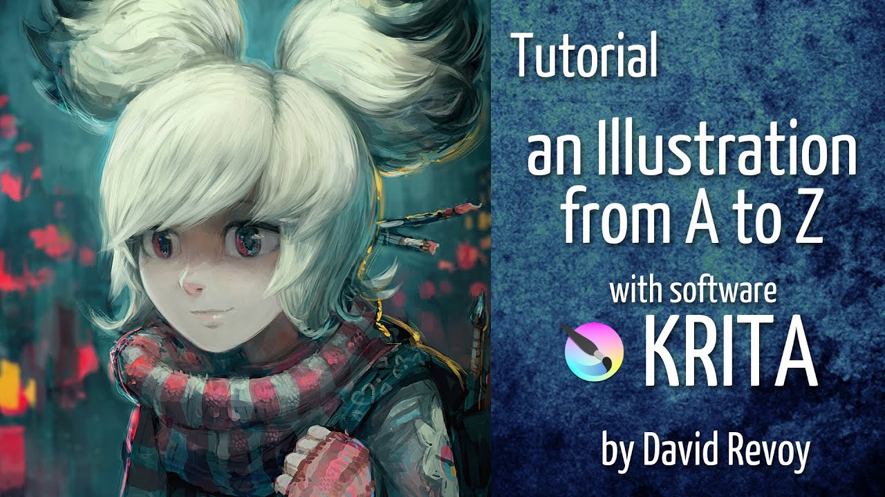 evan555alpha's tweet card. Tutorial: an illustration from A to Z with Krita