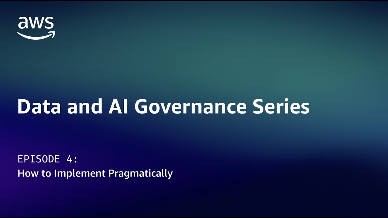 DataPrimeCloud's tweet card. Data and AI Governance - How to Implement Pragmatically | Amazon Web...