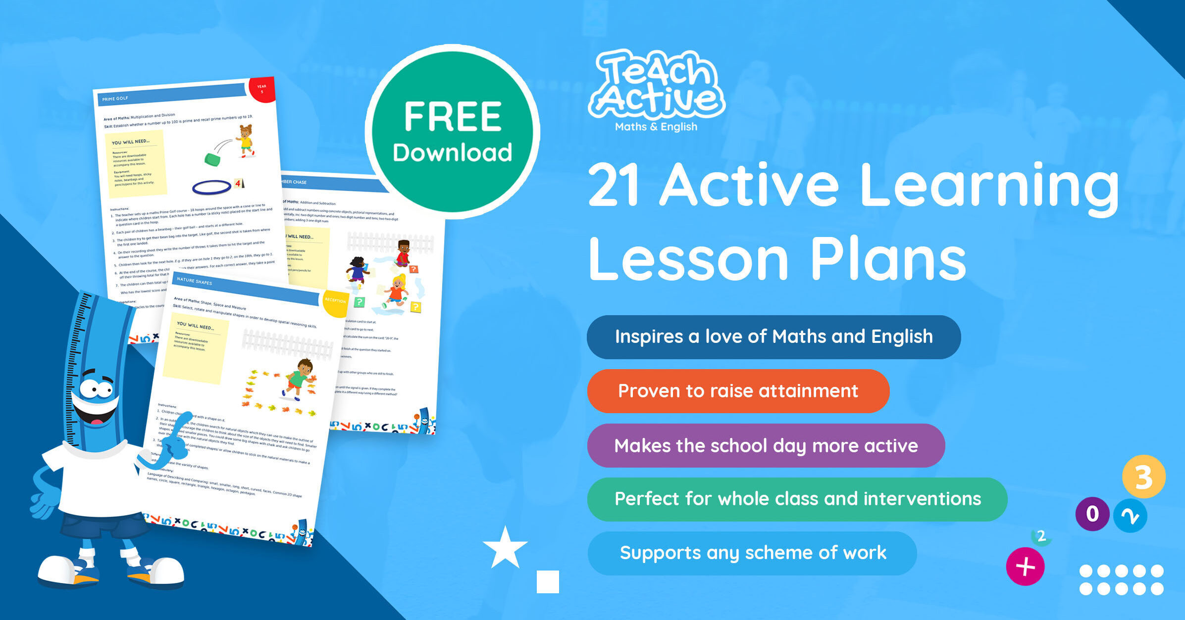 TeachActive's tweet card. Our free Active Learning Pack gives you instant access to 21 ready-to-use lesson plans and resources that combine movement with learning!