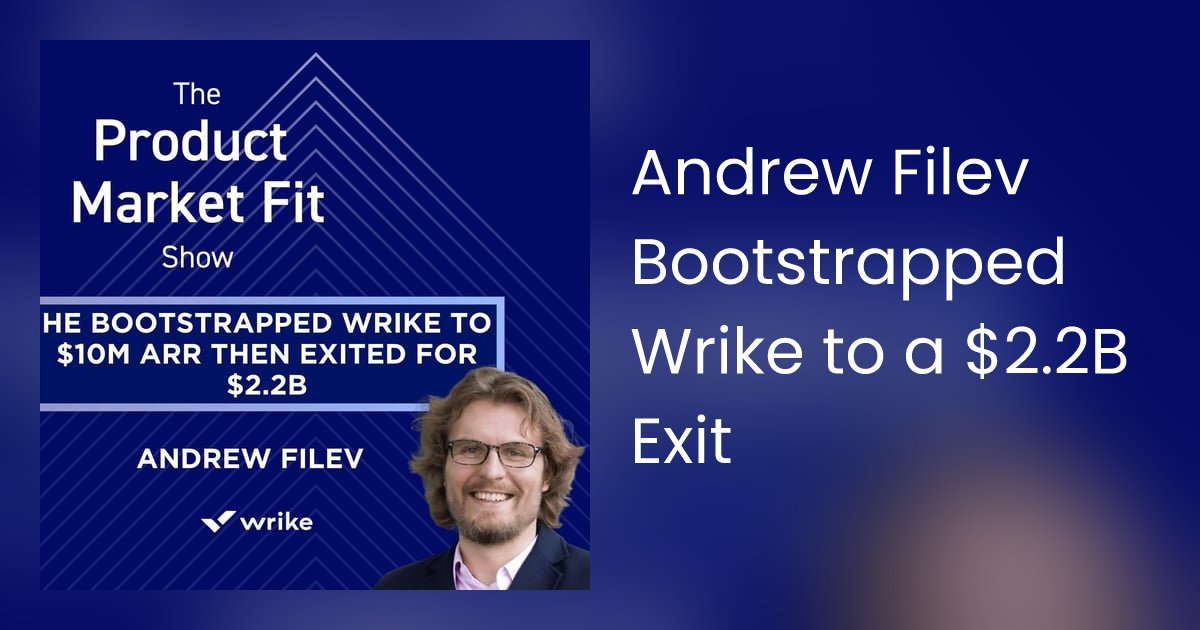 zencoderai's tweet card. Discover how Andrew Filev bootstrapped Wrike to a $2.2B exit by defying startup norms and focusing 17 years on relentless growth.
