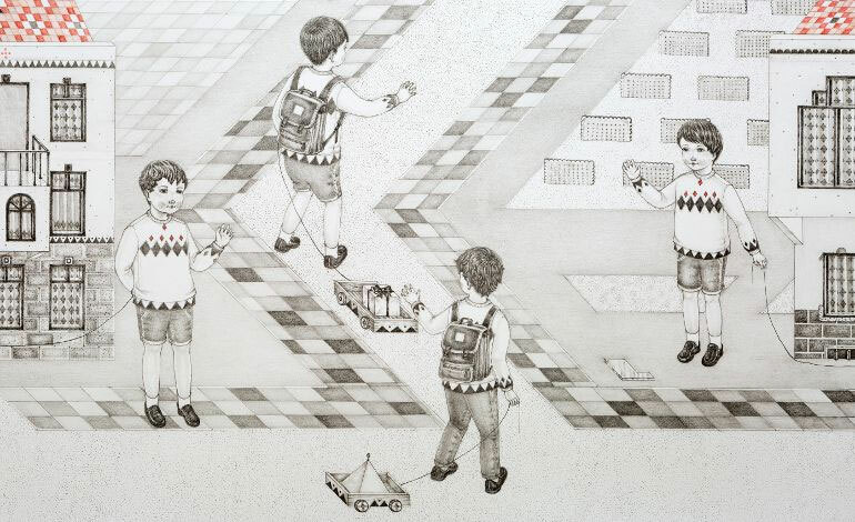 TimeOutIst_en's tweet card. In this exhibition, Yuşa Yalçıntaş creates a theatrical fiction through her compositions. This fiction, combined with the architectural form of the exhibition s